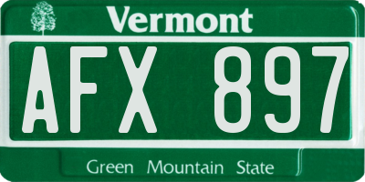 VT license plate AFX897