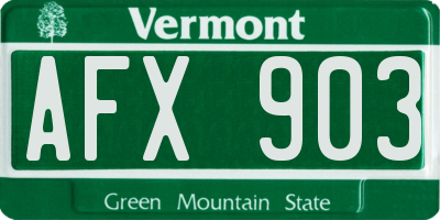 VT license plate AFX903