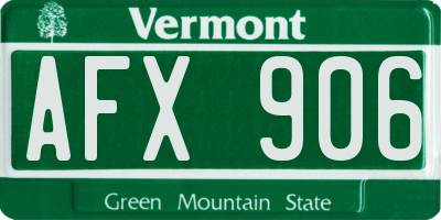 VT license plate AFX906