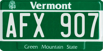 VT license plate AFX907