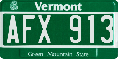VT license plate AFX913