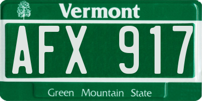 VT license plate AFX917