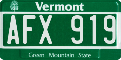 VT license plate AFX919