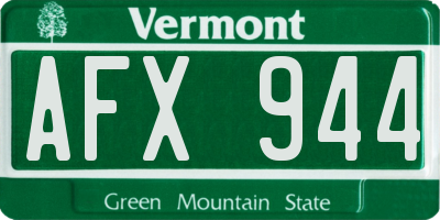 VT license plate AFX944