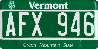 VT license plate AFX946