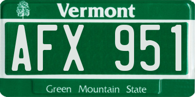 VT license plate AFX951