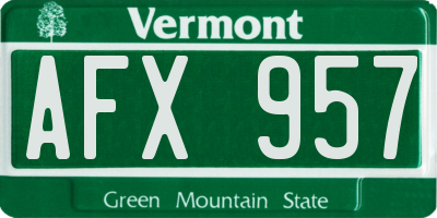 VT license plate AFX957
