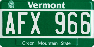VT license plate AFX966