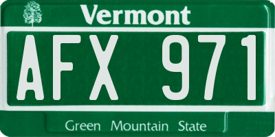 VT license plate AFX971