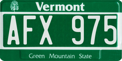 VT license plate AFX975