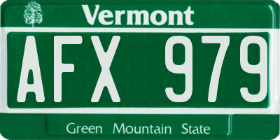 VT license plate AFX979