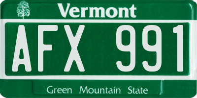 VT license plate AFX991