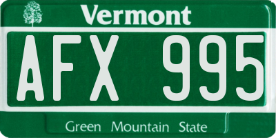 VT license plate AFX995
