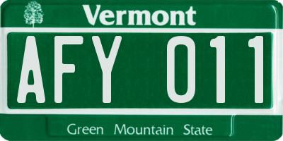 VT license plate AFY011