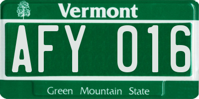 VT license plate AFY016
