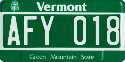 VT license plate AFY018