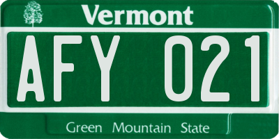 VT license plate AFY021