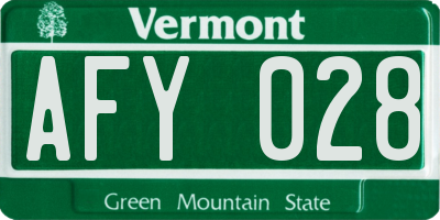 VT license plate AFY028