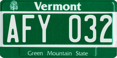 VT license plate AFY032