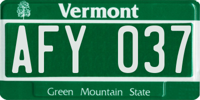 VT license plate AFY037