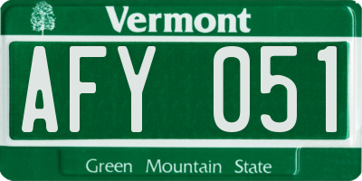 VT license plate AFY051