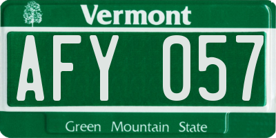 VT license plate AFY057
