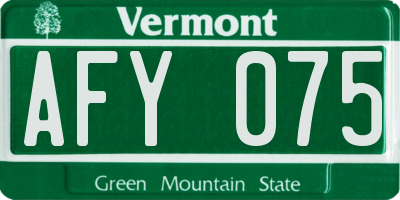 VT license plate AFY075