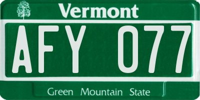 VT license plate AFY077