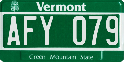 VT license plate AFY079