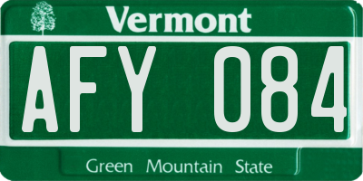 VT license plate AFY084