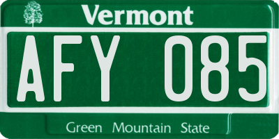 VT license plate AFY085
