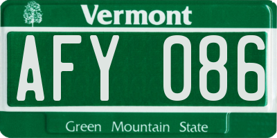 VT license plate AFY086