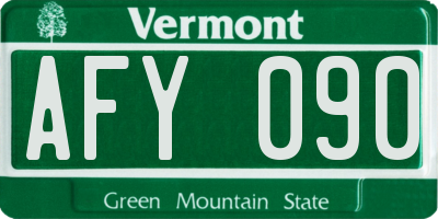 VT license plate AFY090