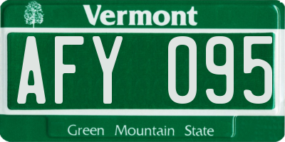 VT license plate AFY095