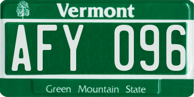 VT license plate AFY096