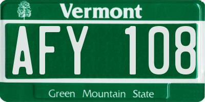 VT license plate AFY108