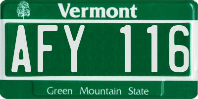 VT license plate AFY116