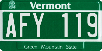 VT license plate AFY119