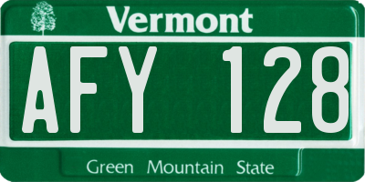 VT license plate AFY128