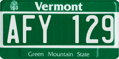 VT license plate AFY129