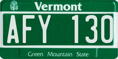 VT license plate AFY130
