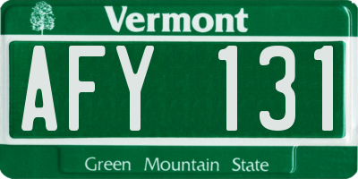 VT license plate AFY131