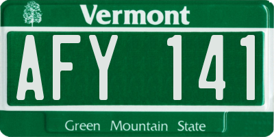 VT license plate AFY141