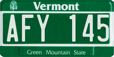 VT license plate AFY145