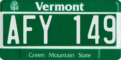 VT license plate AFY149
