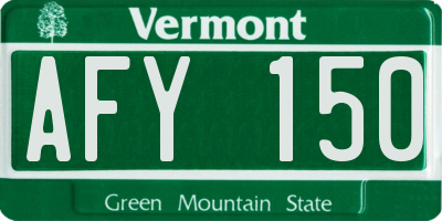 VT license plate AFY150