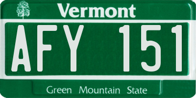 VT license plate AFY151