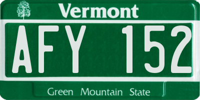 VT license plate AFY152