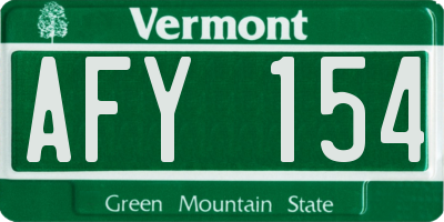 VT license plate AFY154