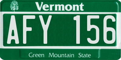VT license plate AFY156
